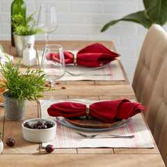 Tango Red French Stripe Placemats, Set of 6 - Placemats