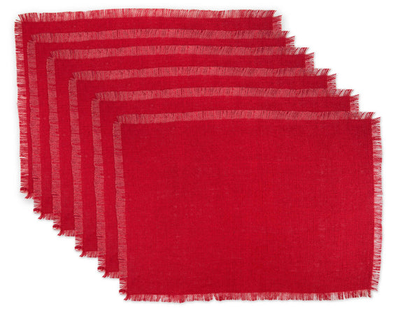 Tango-Red-Jute-Placemats,-Set-of-6-Placemats