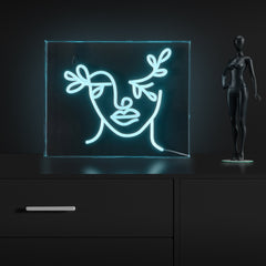 Teary Face X Contemporary Glam Acrylic Box USB Operated LED Neon Light - Decorative Lighting