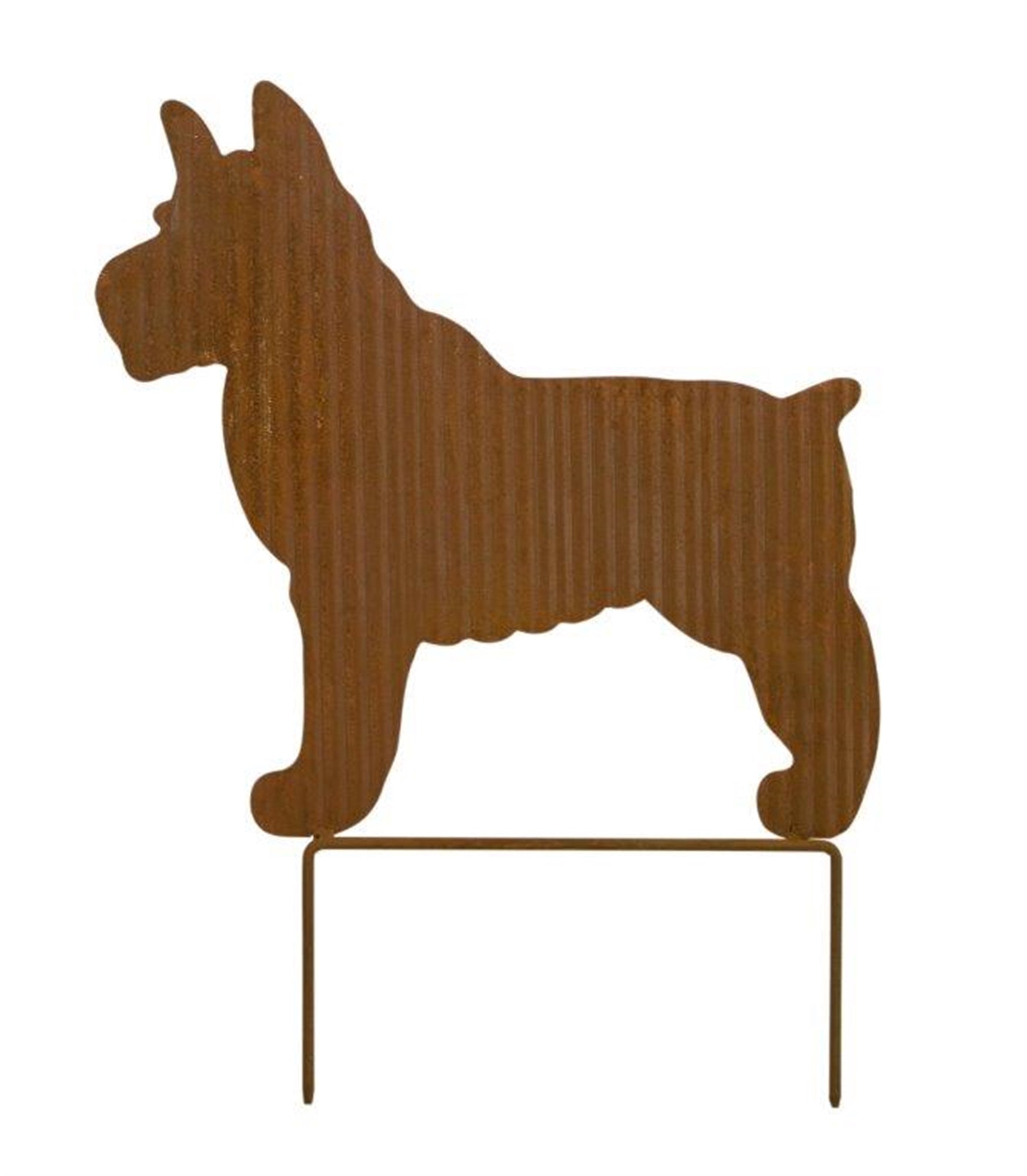 Terrier Dog Silhouette Garden Stake with Rustic Finish 15.75" - Outdoor Decor