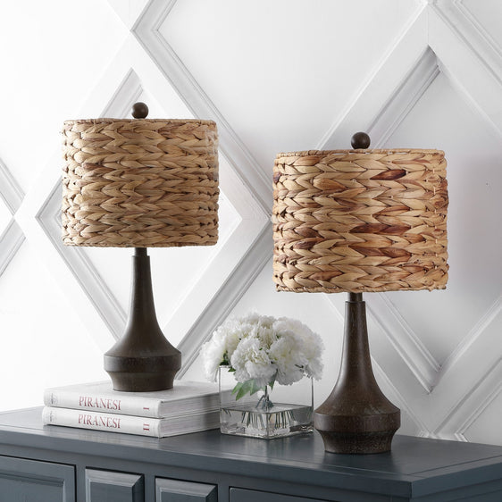 Theodore-Rustic-Farmhouse-Handwoven-Rattan/Resin-LED-Table-Lamp-Table-Lamps