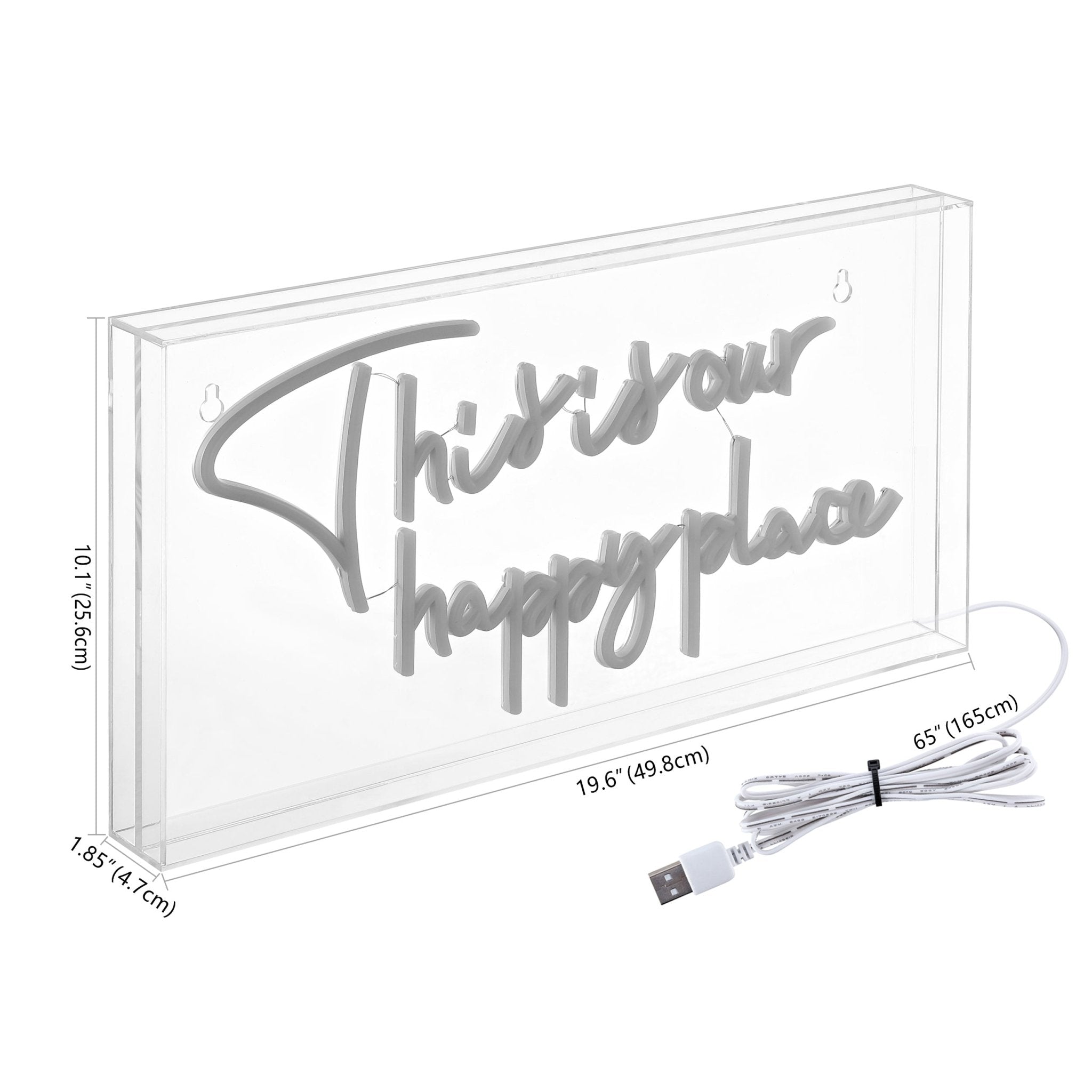 This Is Your Happy Place X Contemporary Glam Acrylic Box - Decorative Lighting