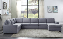 Tifton Linen 7 Seater Sectional Sofa Reversible - Sofas