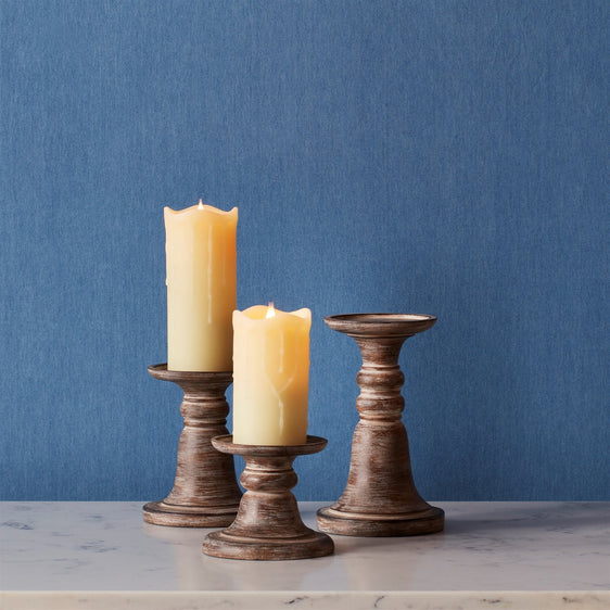 Traditional-Stone-Candle-Holder,-Set-of-3-Candle-Holders