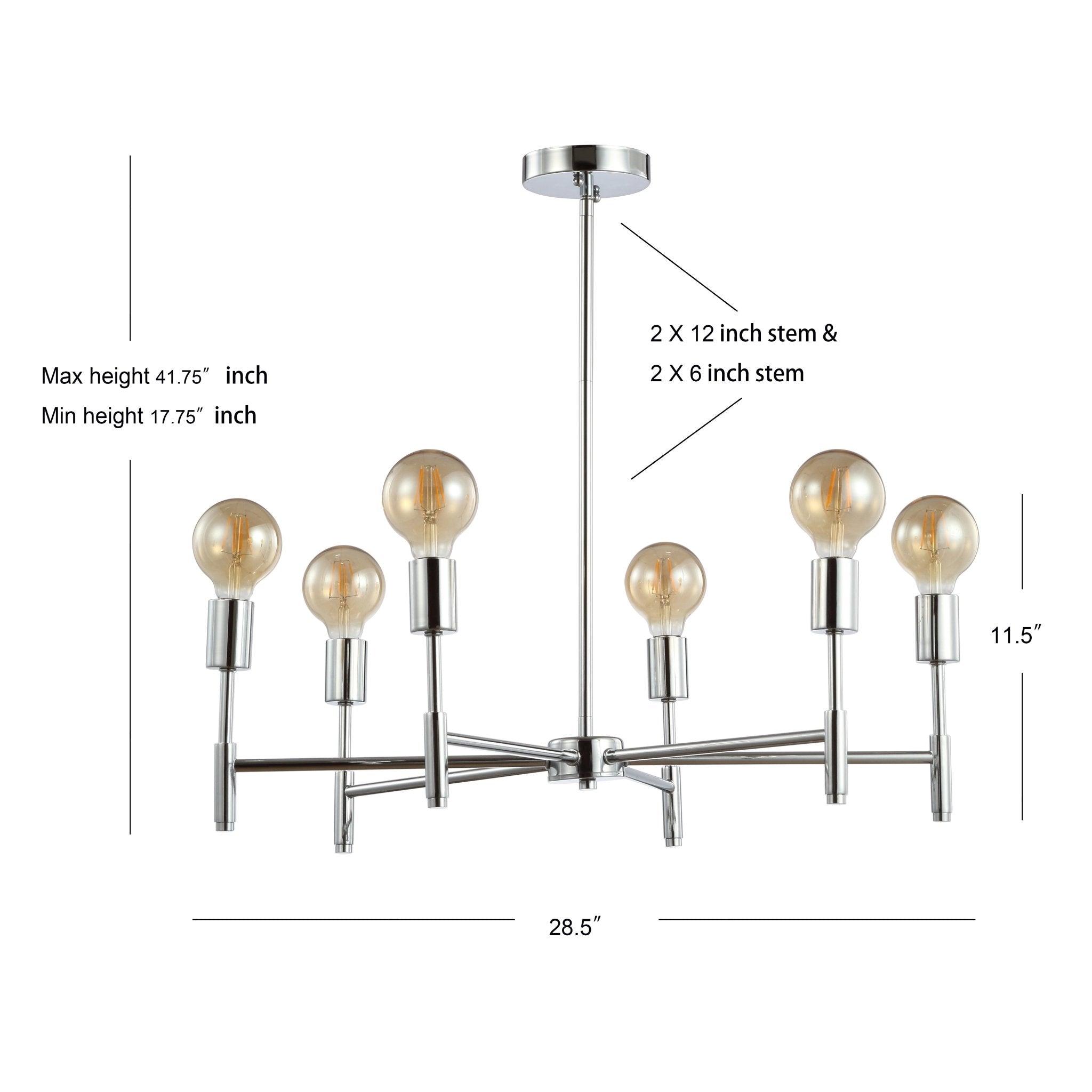 Turing Adjustable Height Metal LED Chandelier - Chandelier