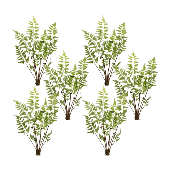 Variegated Fern Bundle with Sprout Accents, Set of 6 - Faux Florals