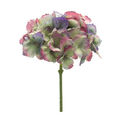 Variegated Lavender and Pink Hydrangea Flower Stem, Set of 6 - Faux Florals