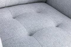 Victoria Linen Loveseat with Metal Legs, Side Pockets and 2 Pillows - Sofas