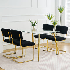 Vogue Modern Dining Chair with Gold Leg, Set of 4 - Dining Chairs