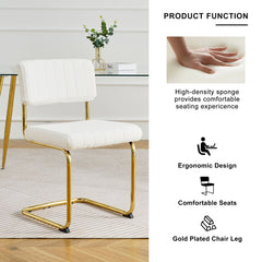 Vogue Modern Dining Chair with Gold Leg, Set of 4 - Dining Chairs