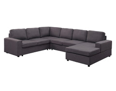 Warren Linen 6 Seater Sectional Sofa Reversible - Sofas