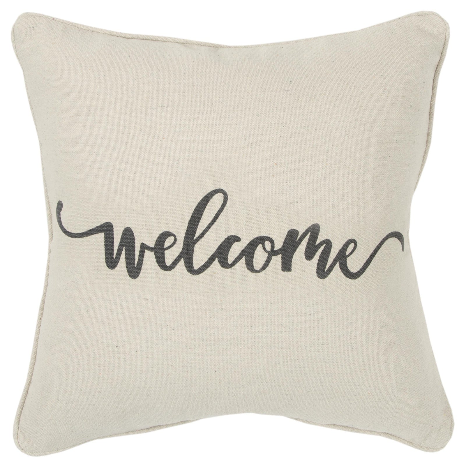 "Welcome" 100% Cotton Sentiment Pillow - Pier 1