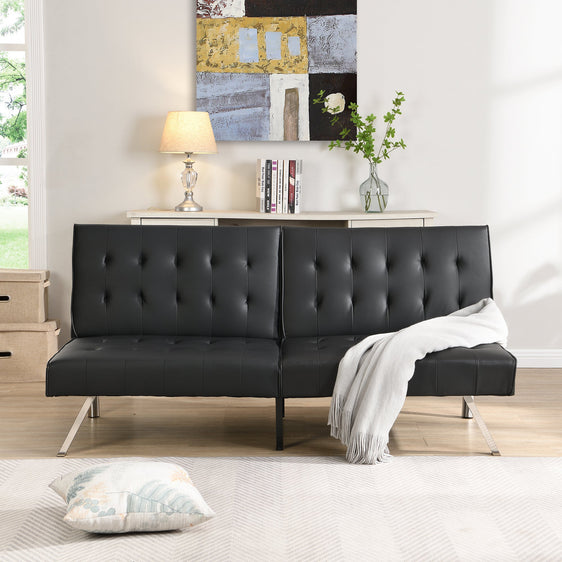 Whimsy Leather Sofa with Convertible Back to Bed - Sofas
