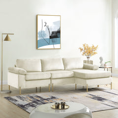 Whisper L-Shaped Sectional Sofa with Pillow Top Arms and Chaise - Sofas