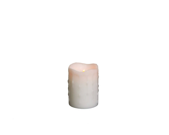 White Led Dripping Wax Pillar Candles with Remote, Set of 4 - Candles