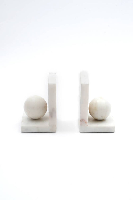 White Marble Bookends - Decor