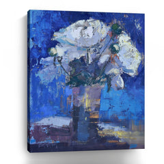 White Peonies Canvas Giclee - Wall Art