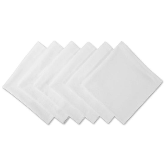 White Solid Napkins, Set of 6 - Napkins