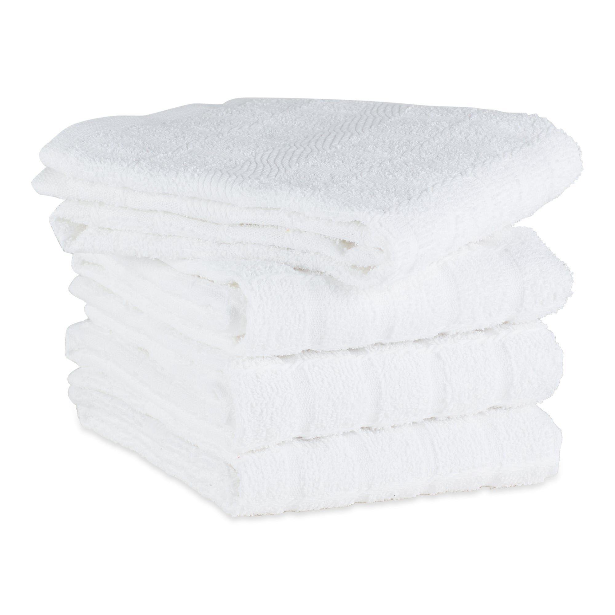 White Solid Windowpane Terry Dishtowels, Set of 4 - Dish Towels