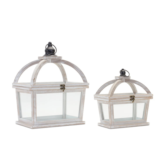 White-Tapered-Wood-Lantern-with-Open-Lid-(Set-of-2)-Lanterns