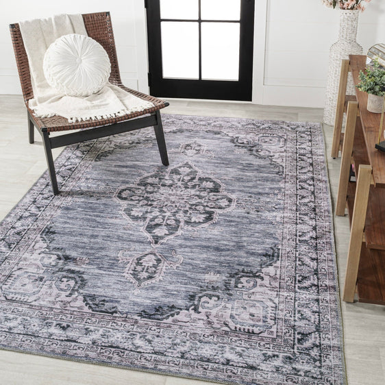 Wincer-Chenille-Cottage-Medallion-Machine-Washable-Area-Rug-Rugs