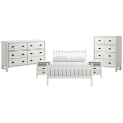Windsor 3-Piece Set with Panel Twin Bed and 2 Nightstands, Gray - Children's Furniture