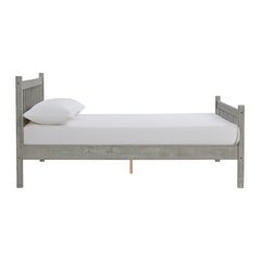 Windsor 4-Piece Bedroom Set with Slat Full Bed 2 Nightstands, and 6-Drawer Dresser, Gray - Children's Furniture