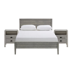 Windsor 4-Piece Panel Full Bed, 2 Nightstands and 6-Drawer Dresser, Gray - Children's Furniture