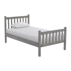 Windsor Gray 4-Piece Wood Bedroom Set with Slat Twin Bed, 2 Nightstands and 6-Drawer Dresser - Children's Furniture