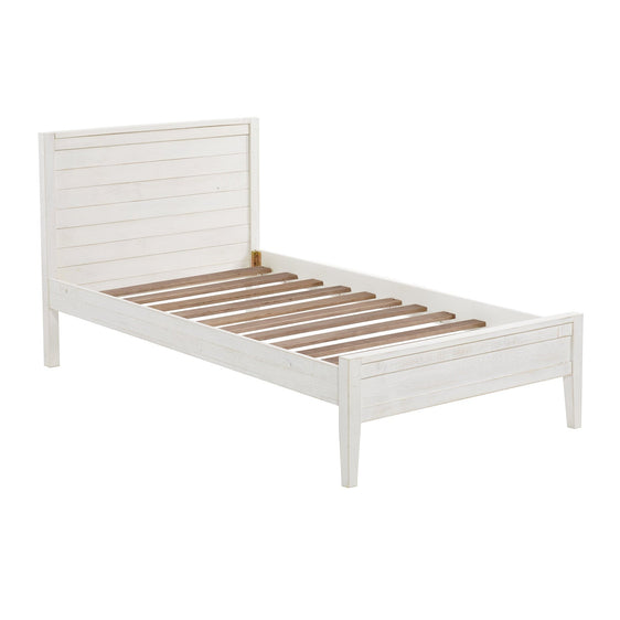 Windsor Panel Wood Twin Bed, Driftwood White - Children's Furniture