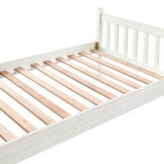 Windsor Wood Slat Twin Bed, Driftwood White - Children's Furniture