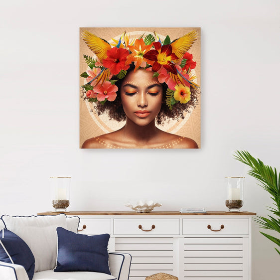 Winged Crown Canvas Giclee - Wall Art