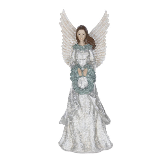 Winter Angel Figurine with Wreath 18.5"H - Wreaths