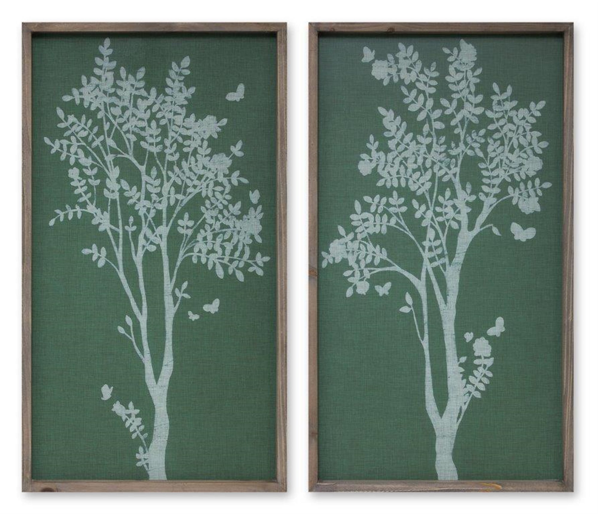 Wood Framed Tree Outline Print, Set of 2 - Wall Art