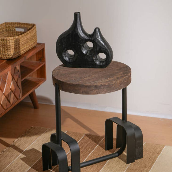 Wood & Iron End table - End Tables