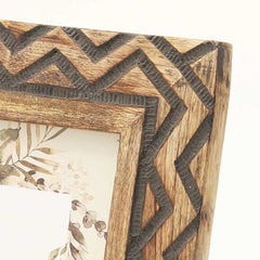 Wooden Carving Photo Frame 5'' x 7'' - Distress Black - Frames