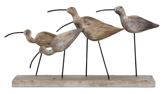 Wooden Sea Bird Sculpture 13" - Decor
