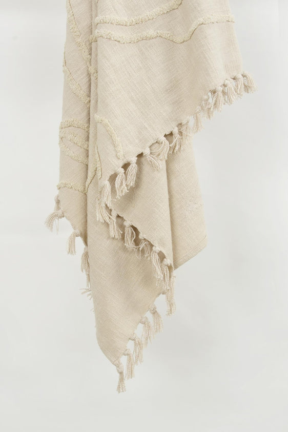Woven Botanical 100% Woven Textured Cotton Throw - Throw Blankets