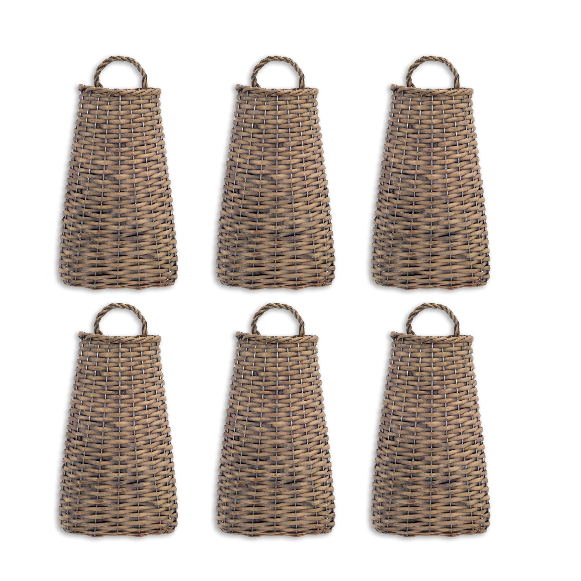 Woven Willow Wall Basket, Set of 6 - Wall Décor