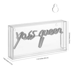 Yass Queen Contemporary Glam Acrylic Box USB Operated LED Neon Light - Decorative Lighting