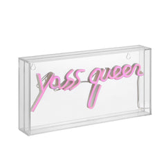 Yass Queen Contemporary Glam Acrylic Box USB Operated LED Neon Light - Decorative Lighting