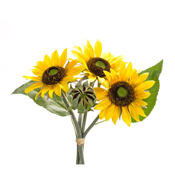 Yellow Sunflower Floral Bouquet (Set of 6) - Faux Florals