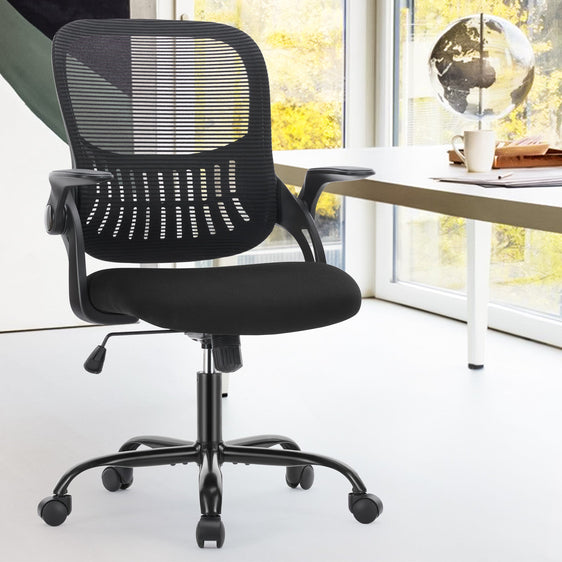 Zeal Office Ergonomic Swivel Chair with Mesh Back and Lumbar Support, Height Adjustable - Office Chairs