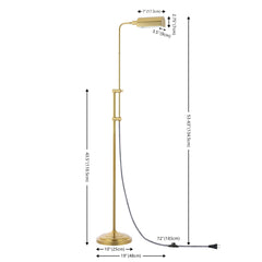 Zinnia Industrial Minimalist HeightAdjustable Iron Pharmacy LED Floor Lamp - Floor Lamps