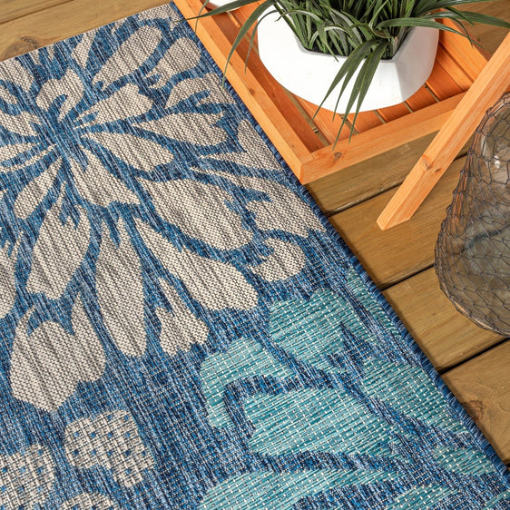 Zinnia-Modern-Floral-Textured-Weave-Indoor/Outdoor-Area-Rug-Rugs