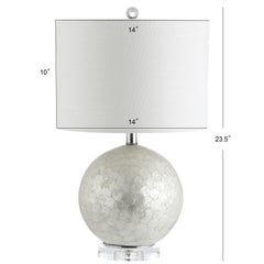 Zuri Capiz Seashell Sphere LED Table Lamp - Table Lamps