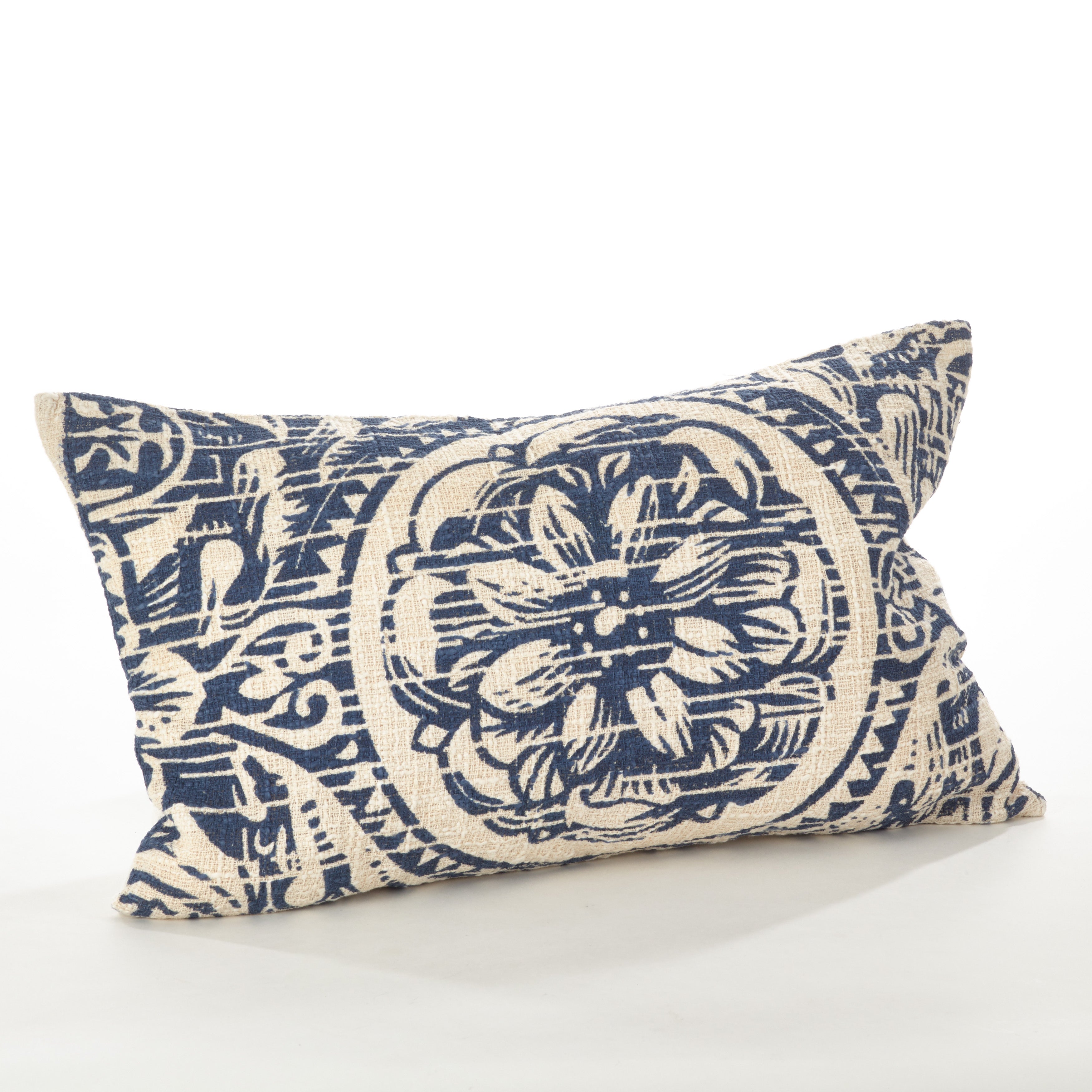 Floral Distressed Design Down Filled Throw Pillow
