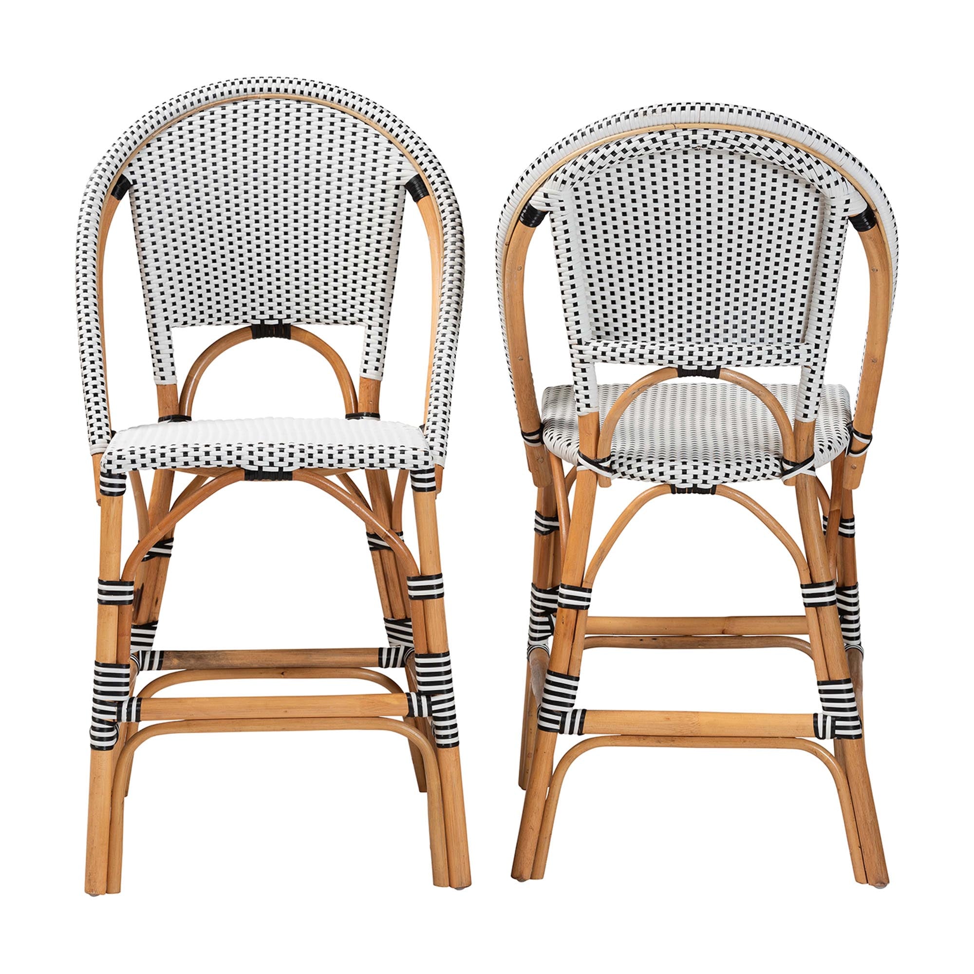 Lexi Rattan 2-Piece Counter Stool Set