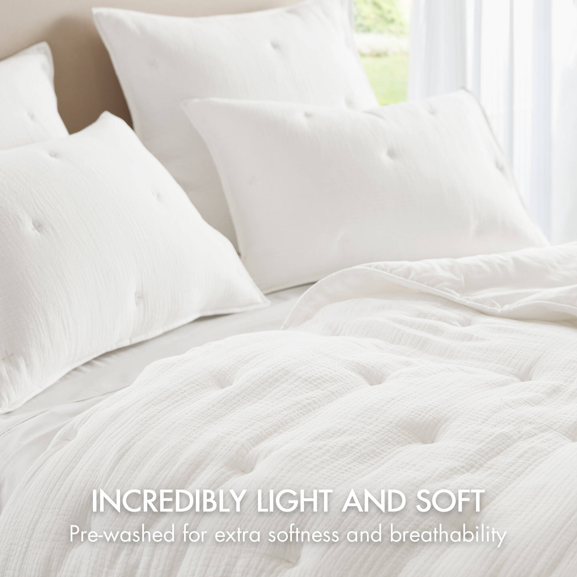 3 Piece Cotton Gauze Embroidered Quilt Set