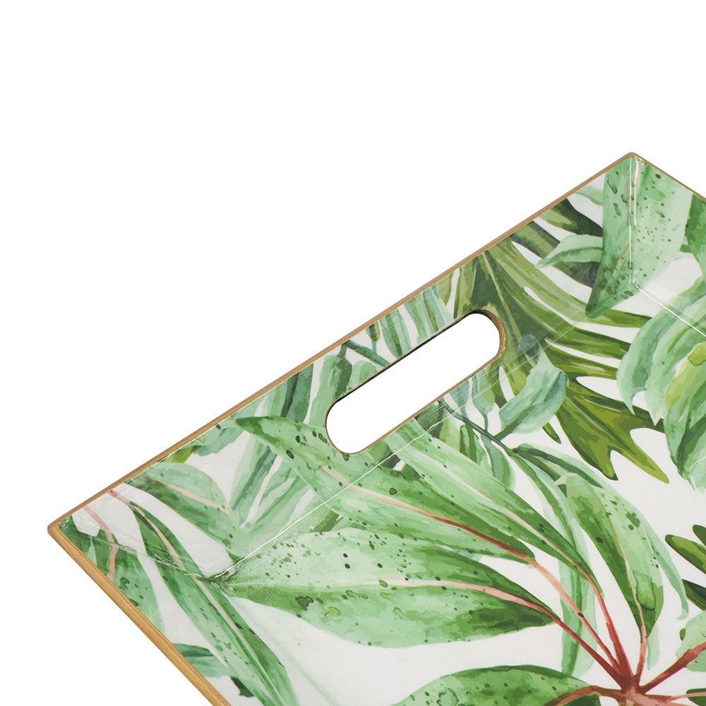 Palm Leaf Plastic Charger Plate, 4 Pack